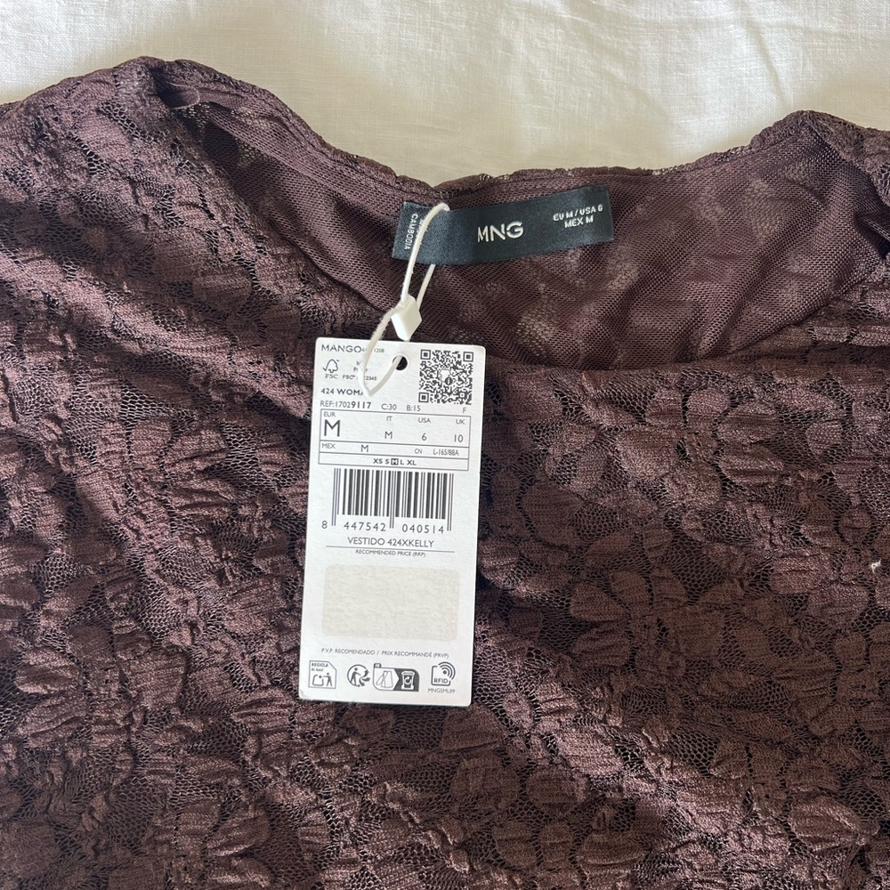 MANGO ASYMMETRIC LACE DRESS - Picture 5 of 7